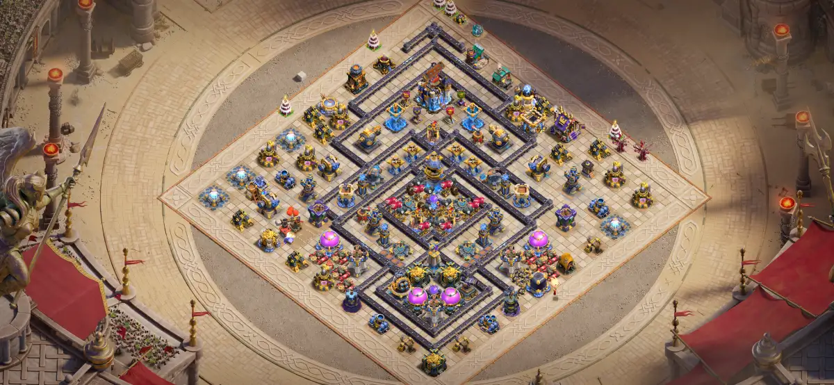 TH18 War Base with Central Core and Anti Air Layers