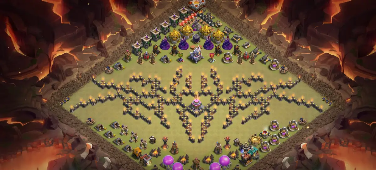 TH11 Troll War Badr Base for CoC with Copy Link
