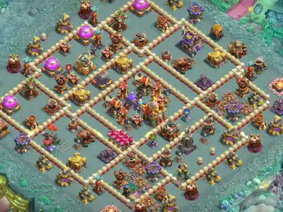 Layout TH16 War Base with Split Core Anti Electro Dragon Setup