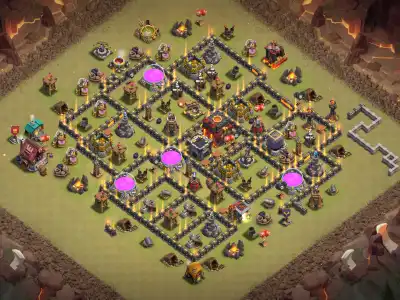 Layout TH10 Troll Legend League Base with Anti Dragon Traps
