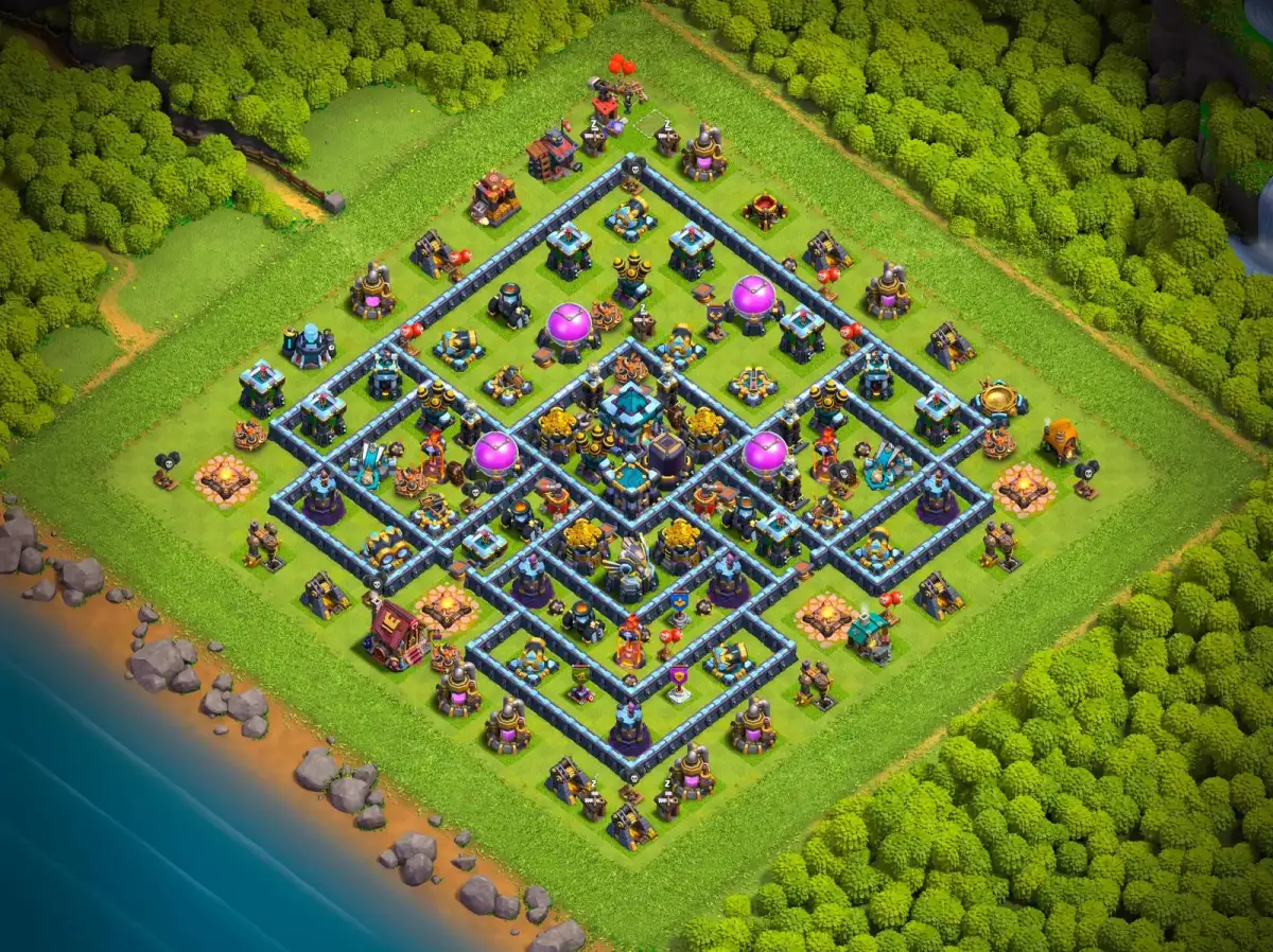 TH13 Farming Base Anti 3 Star Layout with Copy Link