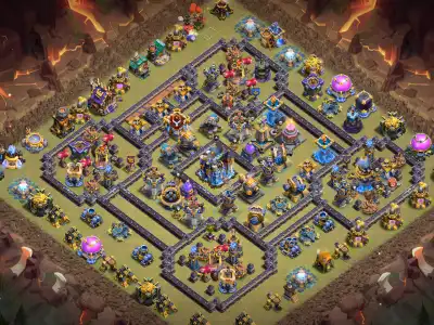 Layout TH18 War Base Anti 3 Star Anti Electro Dragon Layout