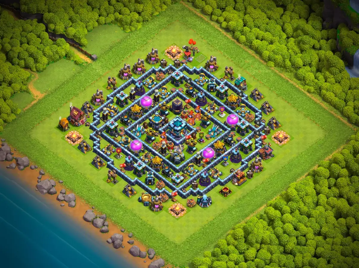 TH13 Hybrid Base Layout for Clash of Clans Copy Link