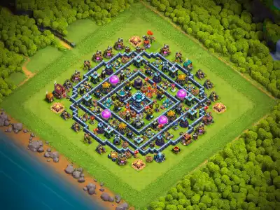 Layout TH13 Hybrid Base Layout for Clash of Clans Copy Link