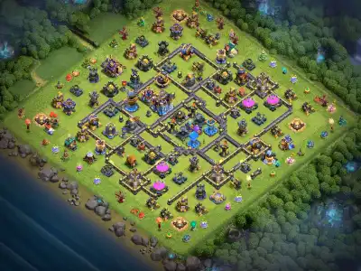 Layout TH18 War Base Copy Link | Anti 2 Star Ring Style Layout