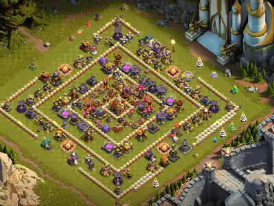 Layout TH16 Anti Air Base for Clash of Clans vs Electro Dragons
