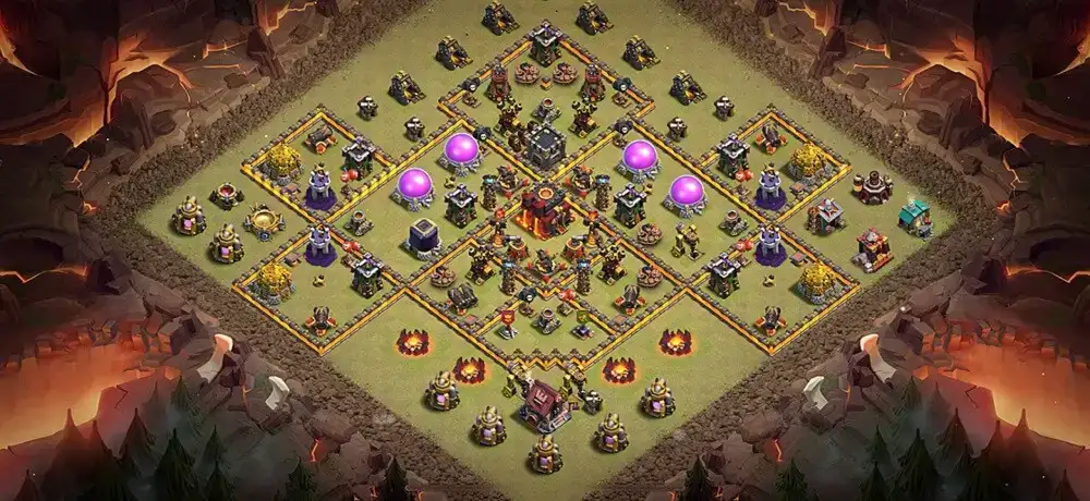 Defense-Focused TH10 Defense Coc Layout | Anti Everything Loot Guard Pro
