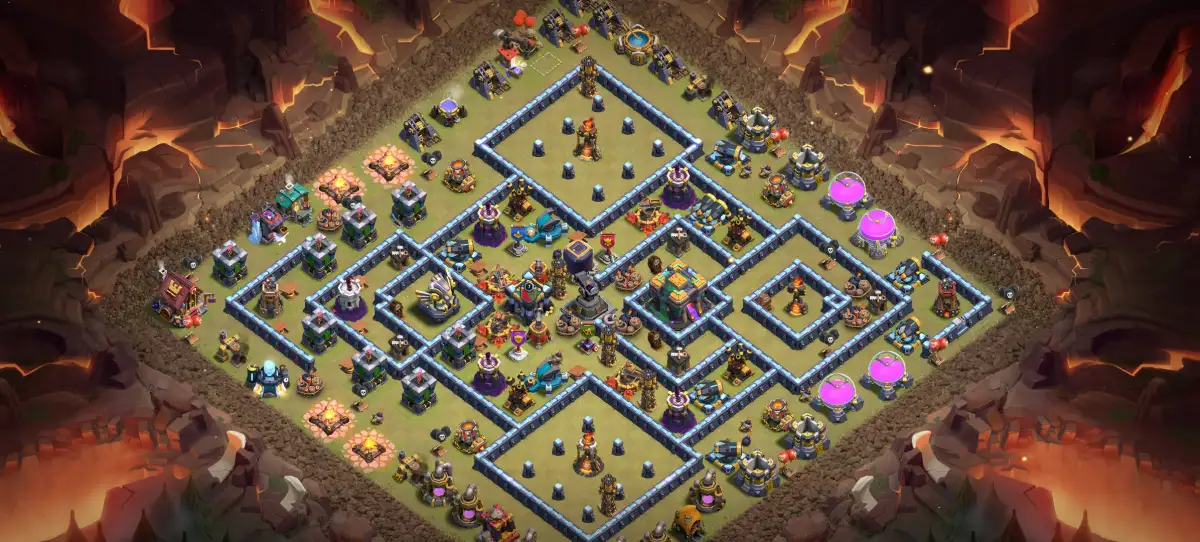 TH14 War Base Copy Link - Anti 2 Star Ring Style Layout