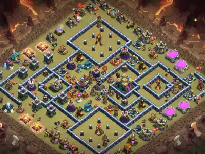 Layout TH14 War Base Copy Link - Anti 2 Star Ring Style Layout