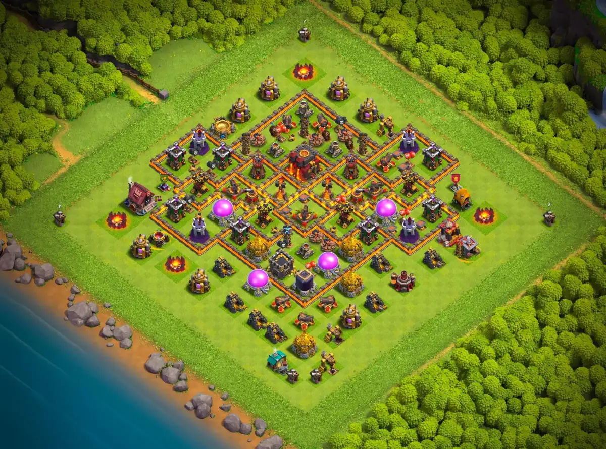TH10 Defense Base for Clash of Clans with Strong Core