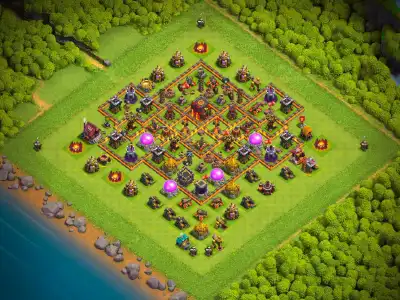 Layout TH10 Defense Base for Clash of Clans with Strong Core