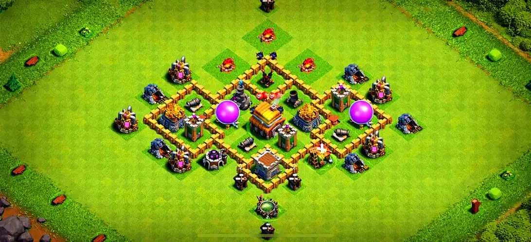 Layout Enhanced TH5 Defense Coc Layout | Anti 2 Stars Eaglistic 