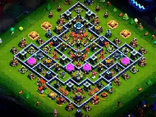 Winning TH13 Defense Coc Layout | Anti 3 Stars Village one