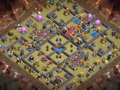 Layout TH18 War Base with Split Core and Anti 3 Star Pathing