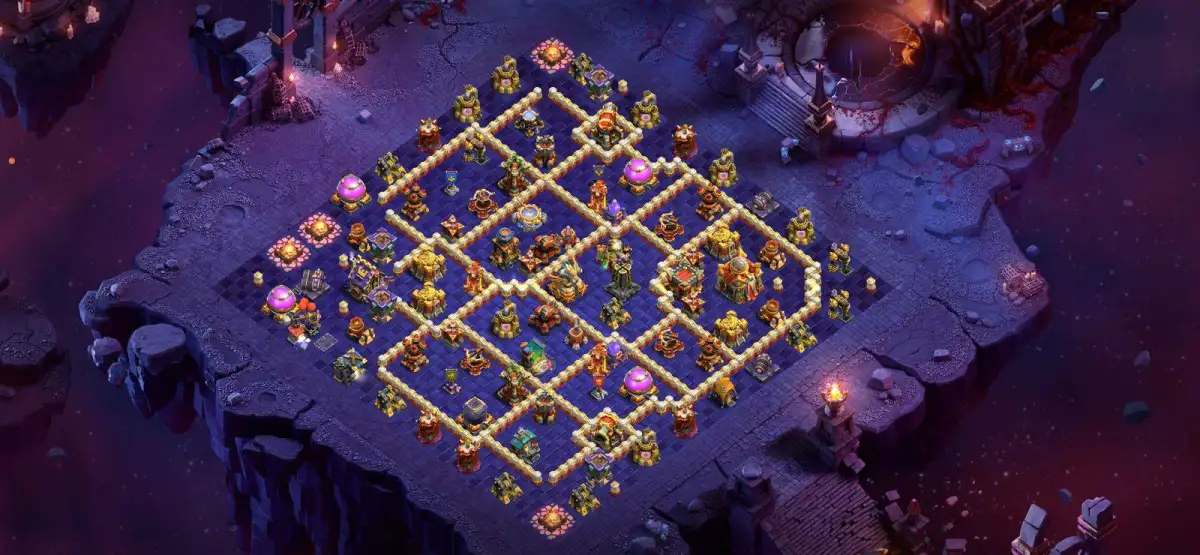 TH16 War Base with Split Core Ring Walls Copy Link