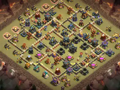 Layout TH17 War Base Layout for Clash of Clans Anti 2 Star