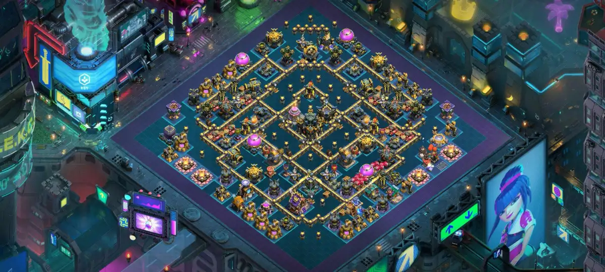 TH17 War Base Anti 3 Star Ring Layout with Copy Link