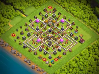 Layout TH11 Hybrid Base Layout for Clash of Clans Anti 2 Star