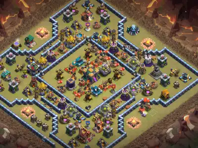 Layout TH14 War Base Copy Link for Clash of Clans Anti 2 Star