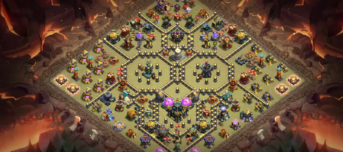 TH17 War Base Anti 3 Star Layout with Copy Link