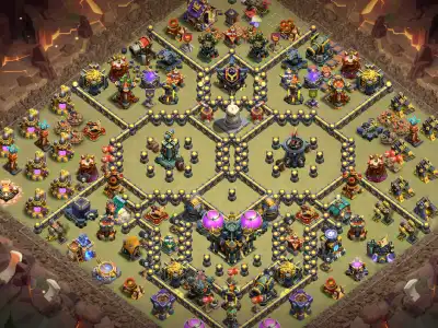 Layout TH17 War Base Anti 3 Star Layout with Copy Link
