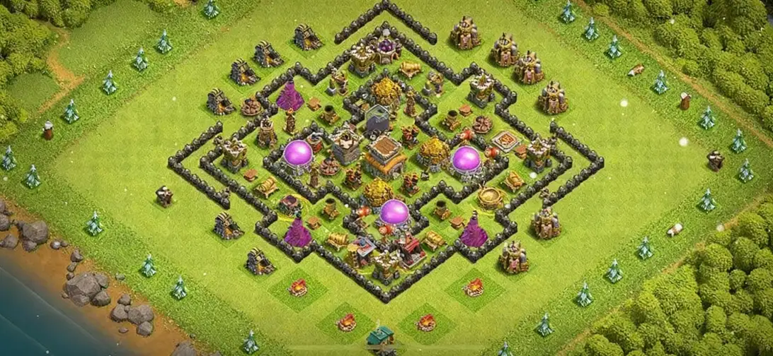 Layout Pro TH8 Farming Coc Layout | Anti 3 Stars Noob Play