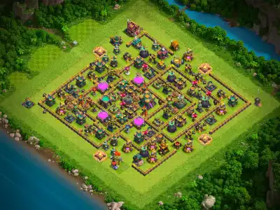 Layout TH14 Farming Base Anti 3 Star Layout with Copy Link