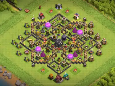 Layout TH9 Hybrid Base Anti 2 Star and Dragon Defense Layout