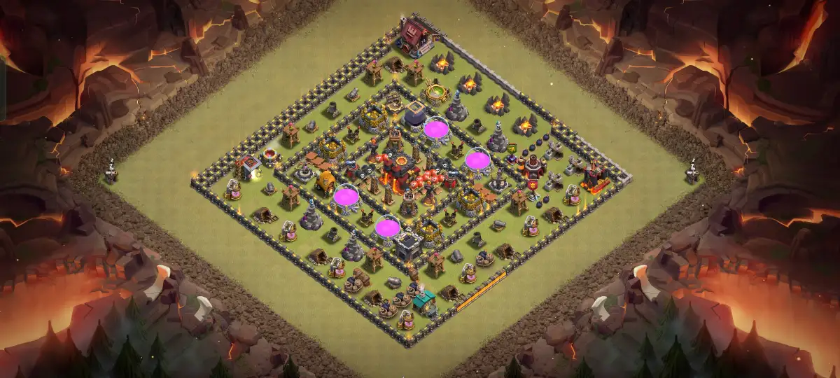 TH10 War Hybrid Base Anti Dragon Layout with Copy Link