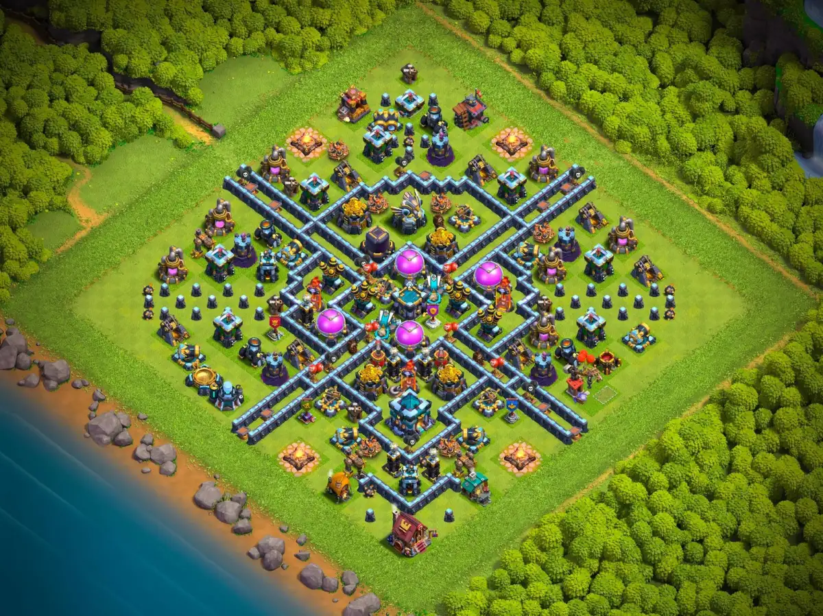 TH13 Hybrid Base for Clash of Clans with Copy Link