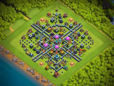 Layout TH13 Hybrid Base for Clash of Clans with Copy Link