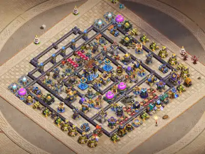 Layout TH18 War Base with Offset Town Hall and Anti Air Shape