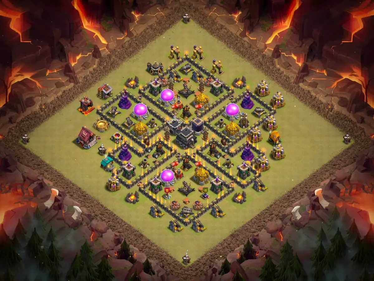 TH9 War Base Anti 3 Star Layout with Copy Link