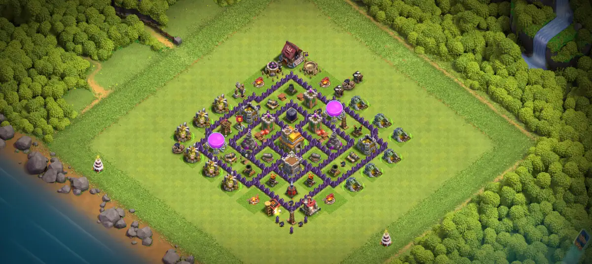 TH7 Anti 2 Star War Base Layout for Clash of Clans