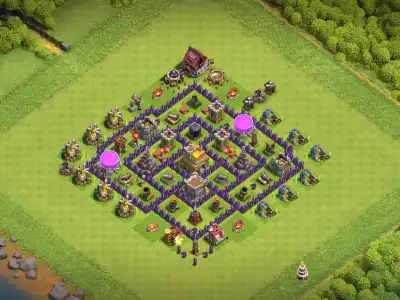 Layout TH7 Anti 2 Star War Base Layout for Clash of Clans