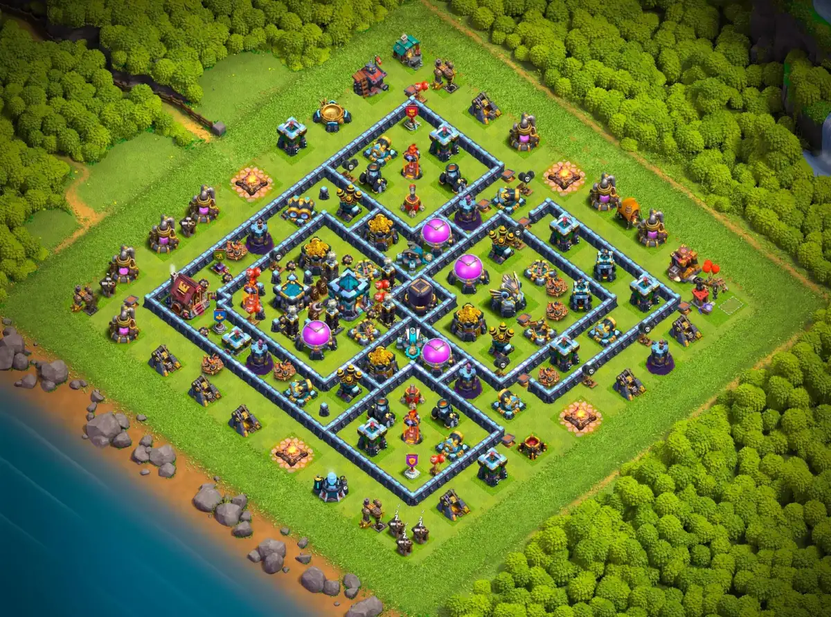TH13 Farming Base Anti 2 Star Layout for Clash of Clans