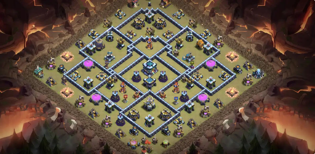 TH13 Farming Base for CoC Anti Electro Dragon Copy Link