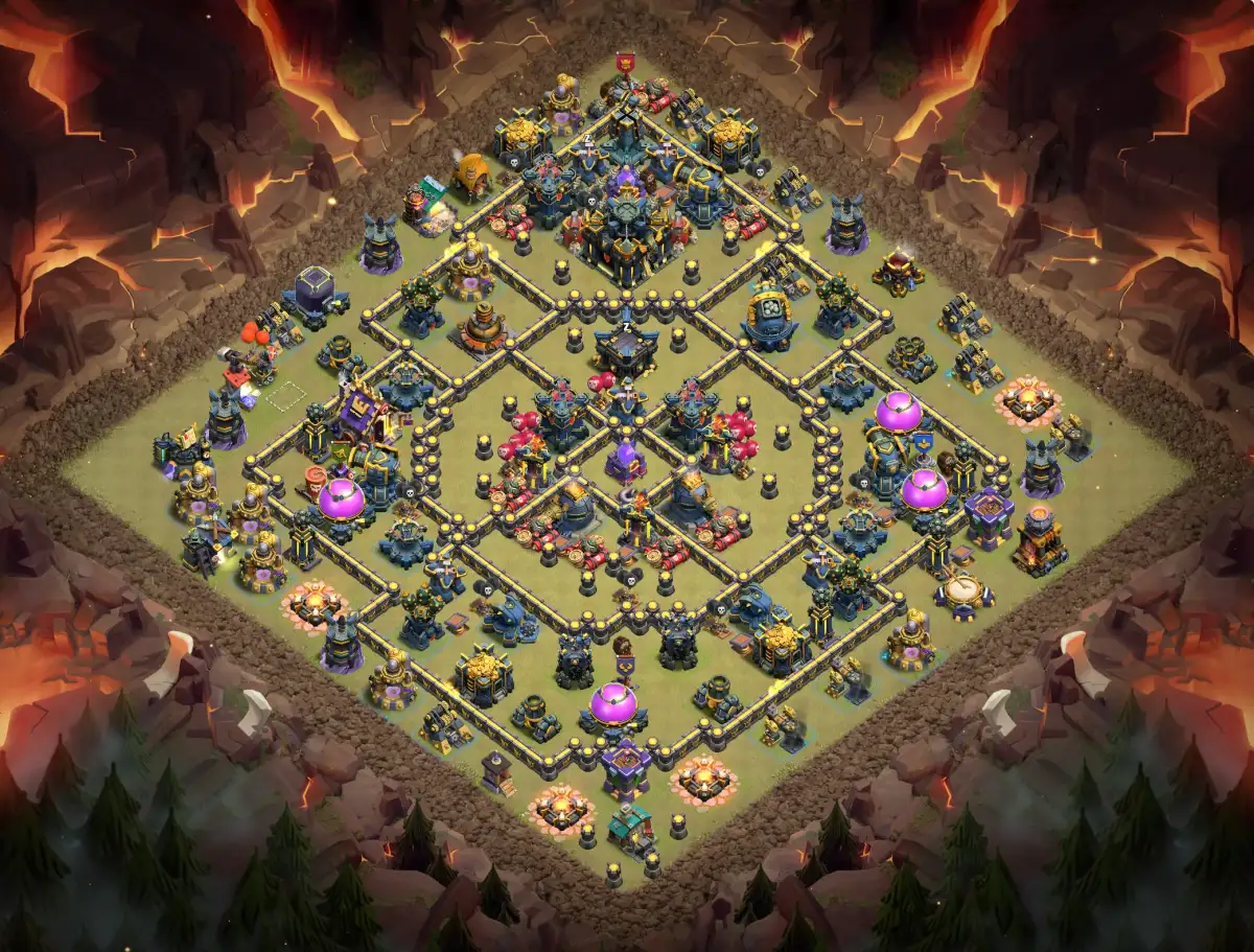 TH17 War Base Anti 3 Star Ring Layout with Copy Link