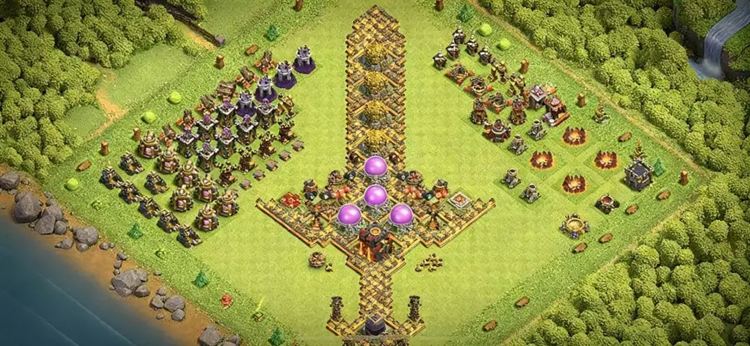 Layout Focused TH10 Troll / Funny Coc Layout | Sword