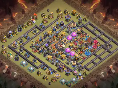 Layout TH18 War Base Anti 2 Star Ring Trap for Legend League