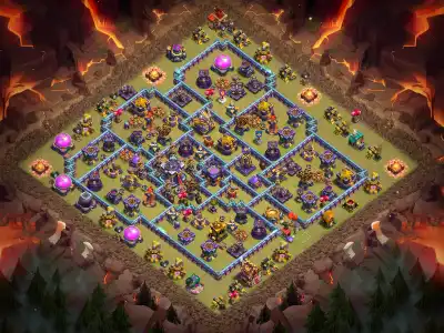 Layout TH15 War Base Anti 3 Star Layout for Clash of Clans