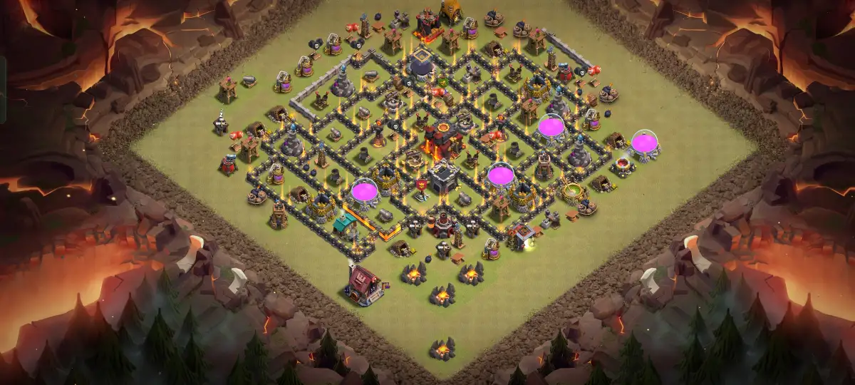 TH10 War Hybrid Base Anti Air Copy Link for Clash of Clans