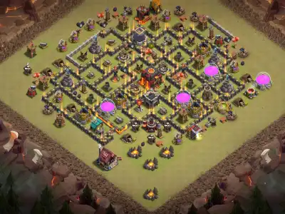 Layout TH10 War Hybrid Base Anti Air Copy Link for Clash of Clans
