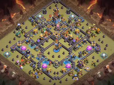 Layout TH18 War Base Anti 2 Star Layout for Clash of Clans
