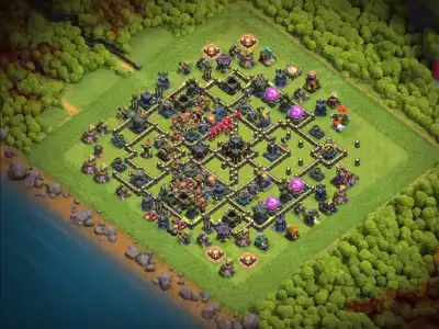 Layout TH17 Anti Everything Hybrid coc base layout with Copy Link