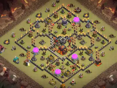Layout TH10 War Base Anti 3 Star Layout for Clash of Clans