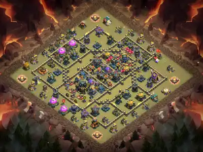Layout TH17 War Base Anti 3 Star Link for Clash of Clans