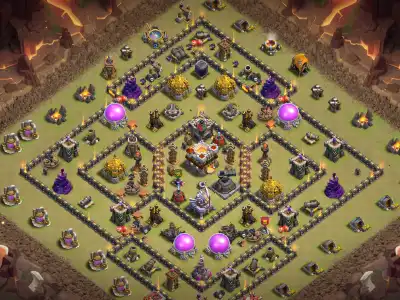 Layout TH11 War Base Anti 2 Star Ring Layout with Copy Link