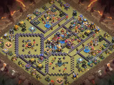Layout Mixed TH18 War Hybrid Base Anti 3 Star Layout heavy against drags