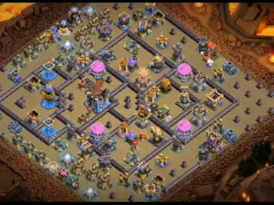 Layout TH18 War Badr Clash of Clans Anti 2 Star Hybrid Base